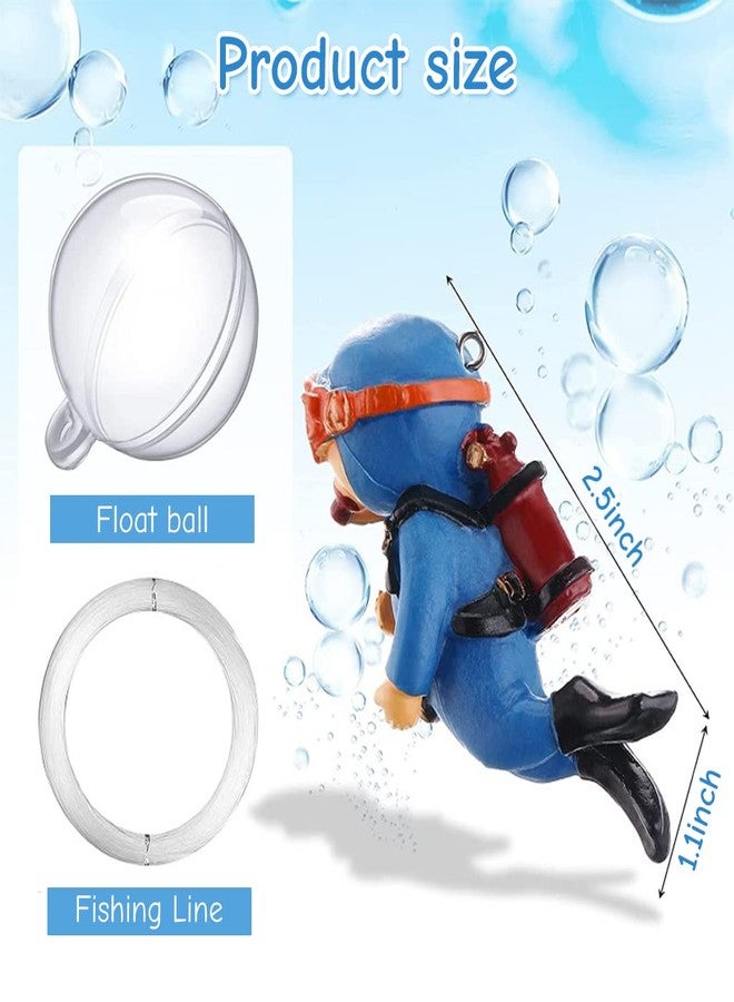 Optifit® 2 Pcs Aquarium Floating Cartoon Diver Cute Resin Aquarium Decorative Items Fish Aquarium Decoration,7 * 3cm,Floating on Water Aquarium Decorative Items Ornament for Fish Aquarium - Image 2